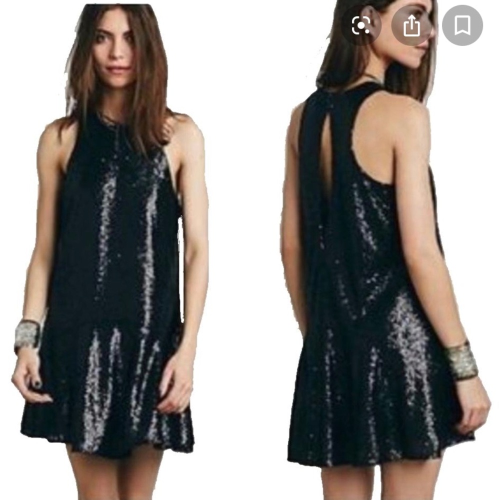 Free People Liquid Shine Mini Dress-Sz Small